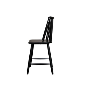 Alpine Furniture Felix Counter Height Barstools Set Of 2 – Solid Rubberwood Windsor Spindle Back, Sculpted Seat, 24" 1640-04