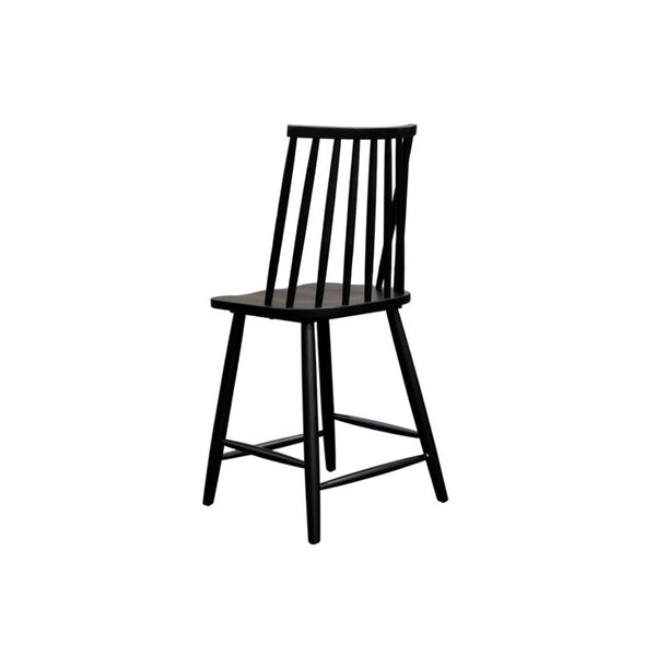 Alpine Furniture Felix Counter Height Barstools Set Of 2 – Solid Rubberwood Windsor Spindle Back, Sculpted Seat, 24" 1640-04