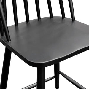 Alpine Furniture Felix Counter Height Barstools Set Of 2 – Solid Rubberwood Windsor Spindle Back, Sculpted Seat, 24" 1640-04