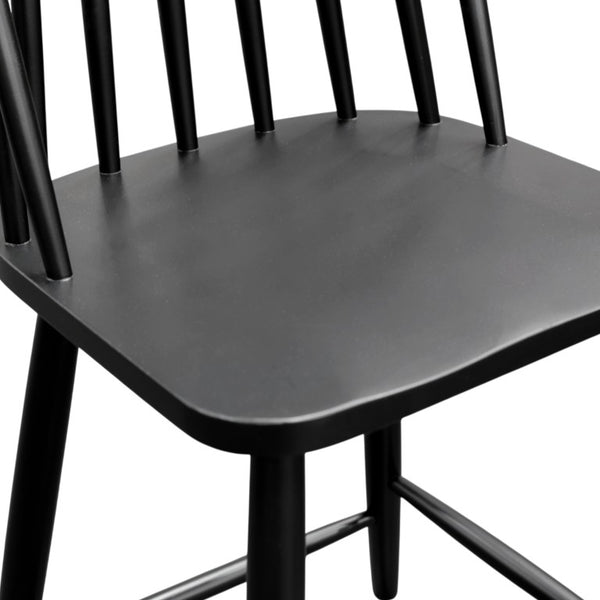 Alpine Furniture Felix Counter Height Barstools Set Of 2 – Solid Rubberwood Windsor Spindle Back, Sculpted Seat, 24" 1640-04