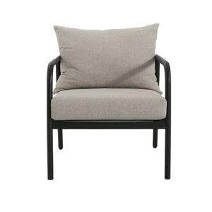 English Elm Christopher Knight Home® - Leora Weather-Resistant Round Tube Sofa Chair 2-Pack, Beige Cushions, Aluminum Frame, 400lb Capacity N775P180132B