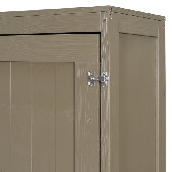 English Elm Queen Murphy Bed Cabinet with Vanity Desk Hydraulic Lift Mirror Distressed Finish Gray LP000766AAE-1