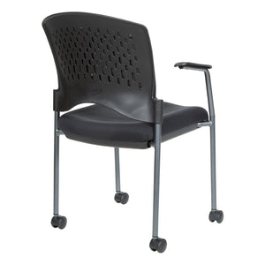 OSP Home Furnishings Upholstered Visitor Chair with Ergonomic Padded Seat Stackable Steel Frame for Office Use 84740-30