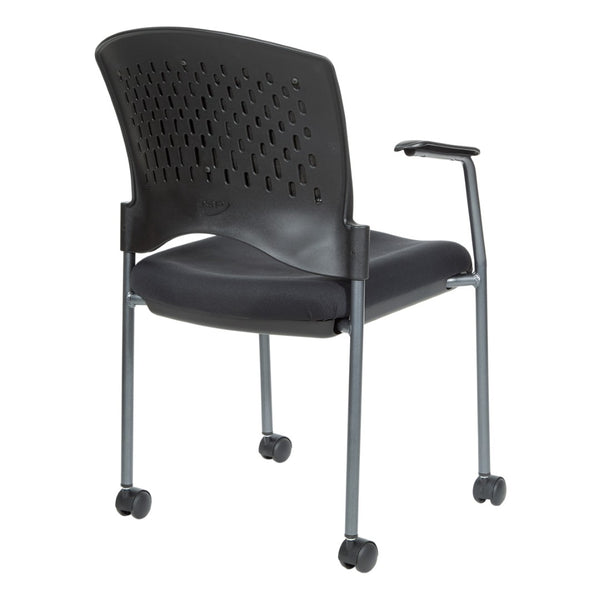 OSP Home Furnishings Upholstered Visitor Chair with Ergonomic Padded Seat Stackable Steel Frame for Office Use 84740-30