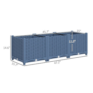 English Elm Outdoor Raised Planter Box with Drainage Reservoir for Herbs Vegetables Balcony T3971P422677