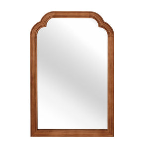 English Elm Yellowish Brown Decorative Mirror 24" X 36" - Solid Wood Rounded Corner Accent For Any Room W2203P389100-GIGA