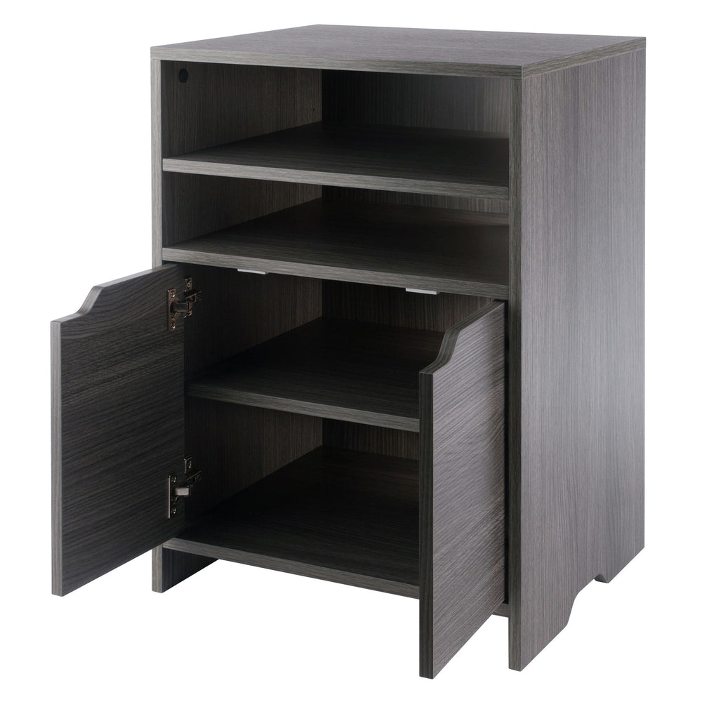 Winsome Wood Nova Open Shelf Storage Cabinet - Stylish Charcoal Organizer With Adjustable Shelves & Versatile Use Charcoal Composite Wood 16421-winsome-wood