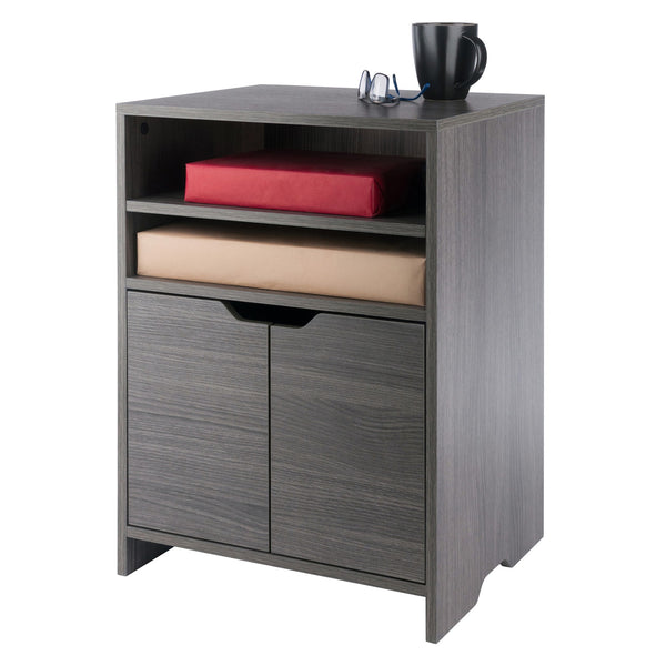 Winsome Wood Nova Open Shelf Storage Cabinet - Stylish Charcoal Organizer With Adjustable Shelves & Versatile Use Charcoal Composite Wood 16421-winsome-wood