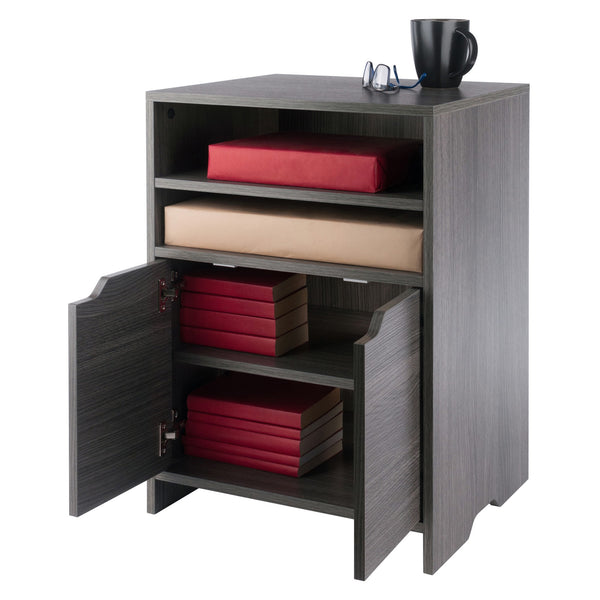 Winsome Wood Nova Open Shelf Storage Cabinet - Stylish Charcoal Organizer With Adjustable Shelves & Versatile Use Charcoal Composite Wood 16421-winsome-wood