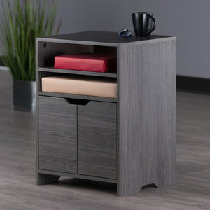 Winsome Wood Nova Open Shelf Storage Cabinet - Stylish Charcoal Organizer With Adjustable Shelves & Versatile Use Charcoal Composite Wood 16421-winsome-wood