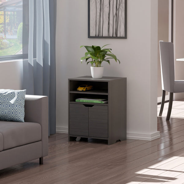 Winsome Wood Nova Open Shelf Storage Cabinet - Stylish Charcoal Organizer With Adjustable Shelves & Versatile Use Charcoal Composite Wood 16421-winsome-wood