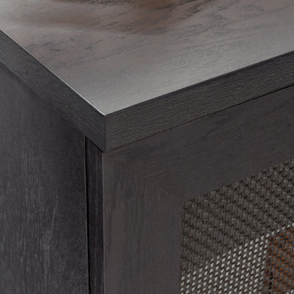 English Elm File Credenza Black Finish – Sleek Engineered Wood Storage with Adjustable Shelf, Smooth-Glide Drawers, Durable Design (53.36"L x 23.44"W) B356P402621