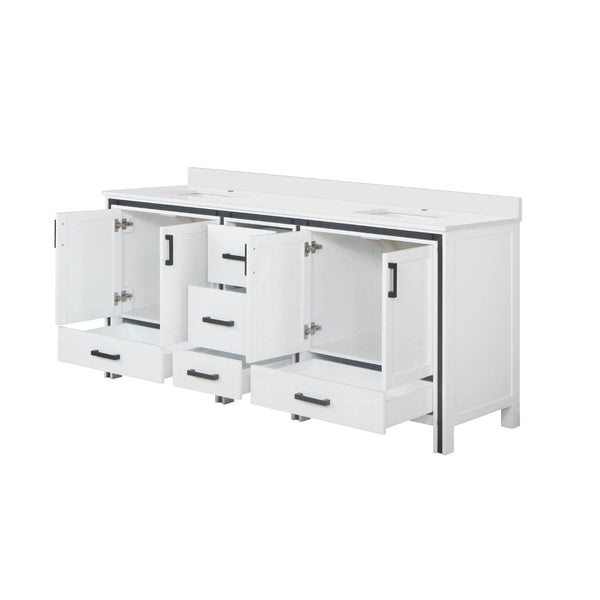 English Elm White Double Bath Vanity 80" W X 22" D With Scratch-Resistant Cultured Marble Top & Ample Storage B2731P260736-GIGA