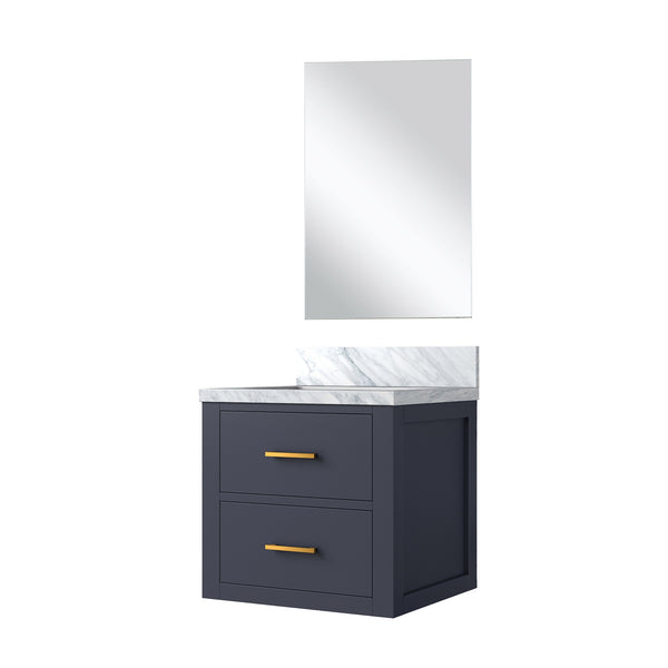 English Elm Blue Single Bath Vanity 20 in W x 18 in D with Acrylic Top, Soft-Close Wood Cabinet & 18 in Mirror B2731S01417