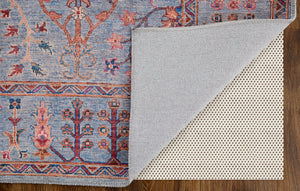 Feizy Rugs Rawlins Vintage-inspired Floral Polyester Rug - Antique Charm Meets Modern Durability For Your Home Gray,Blue,Red Polyester Rln39heflblmlth20