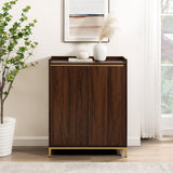 English Elm Walker Edison - Contemporary Minimalist 2-Door Accent Cabinet – Dark Walnut