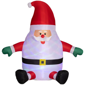 English Elm Outsunny 6' Inflatable Santa Claus With Rotating Magic Light - Perfect For Outdoor Holiday Displays! W2225P249961-GIGA
