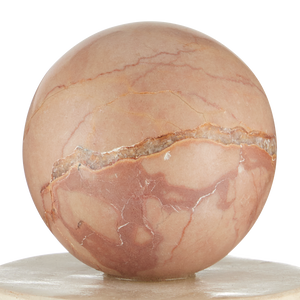 Moreno Marble Objects Set of 2 - Unique Rosa Cappuccino & Breccia Sculptures for Modern Décor