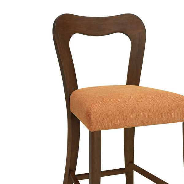 English Elm Christopher Knight Home® - Counter Stool with Curved Ergonomic Back, Solid Rubberwood Frame and Plush Upholstered Seat for Comfort Caramel,Walnut N771P254008W