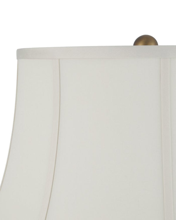 Currey & Company Attar White Table Lamp - Unique Handcrafted Ceramic Design With Vintage Bell Shade & Floral Detail White Ceramic 6000-1031-currey-company