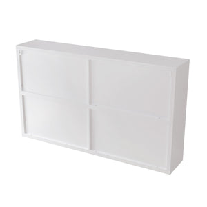 English Elm 47.25" Four-door Glass Wall Cabinet Storage - Durable Iron & Tempered Glass, Space-Saving Vertical Organizer White W757P205948