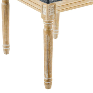 English Elm [set of 2] French Provincial Rubberwood Dining Chairs with Cane Back and Fluted Legs Blue Gray N767P375346U