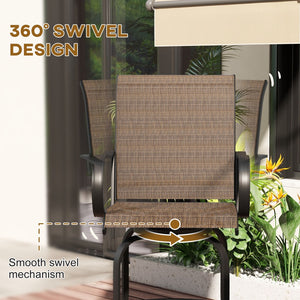 English Elm Outsunny Outdoor Bar Stools Set Of 2 - 360° Swivel Patio Chairs With Armrests, Weather-Resistant Design W2225P174469-GIGA