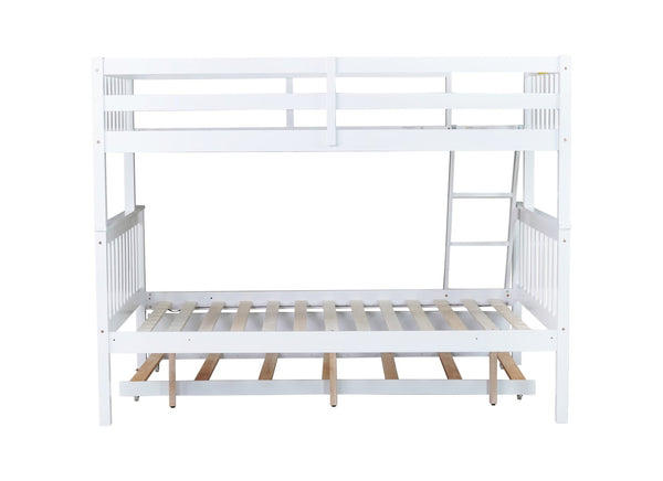 English Elm Twin Over Full Bunk Bed With Trundle - Stylish, Safe, And Convertible Rubberwood Design For Kids W504S00187-GIGA