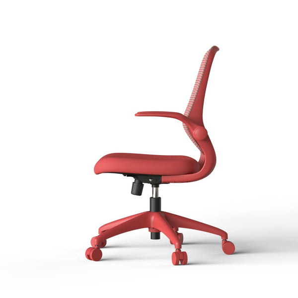 English Elm Ergonomic Mesh Back Task Chair with Flip Armrests High Density Foam Seat 500lb Capacity Red W5280P464459