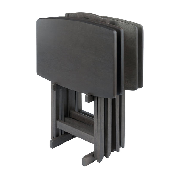 Winsome Wood Dorian 5-piece Folding Snack Table Set In Oyster Gray – Perfect For Entertaining, Easy Storage & Use! Oyster Gray Solid ,Composite Wood 16517-winsome-wood