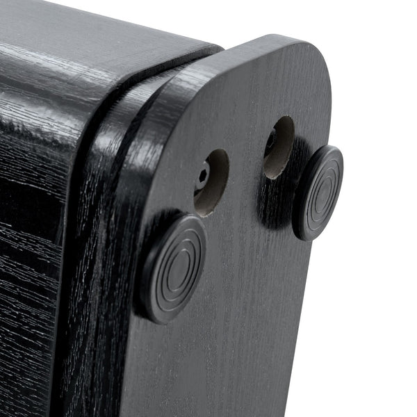 English Elm Table Set 64.5" Stylish Black Wood Dining Table With 6 White Pu Chairs - Modern Elegance For Your Home W1151S04303-GIGA