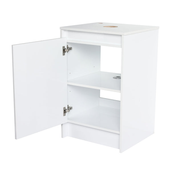 English Elm 20" Freestanding Bathroom Cabinet Glossy White Plywood Vanity with Soft-Close Doors & Top Board, Compact Luxury W999P312110