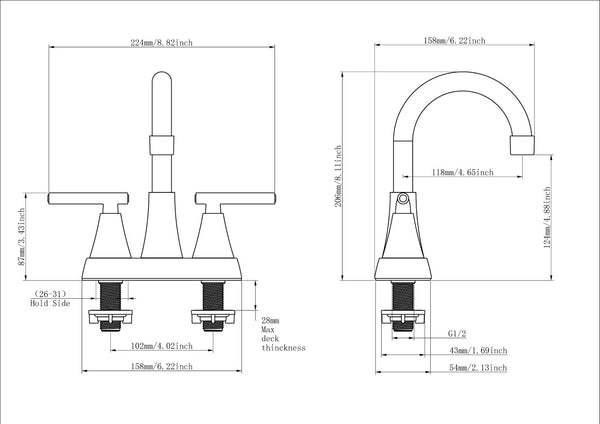 English Elm Bathroom Widespread Two Handle Faucet with Supply Lines and Pop up Drain Included Chrome B2724P499387