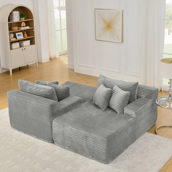 English Elm Two-Seater Lazy Sofa Lounge Chair – Plush Velvet Fabric, No Assembly, Perfect For Cozy Living Spaces W487S00348-GIGA