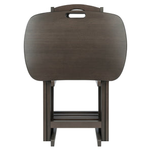 Winsome Wood Lucca 5-piece Folding Snack Table Set - Elegant Oyster Gray For Easy Entertaining & Compact Storage Oyster Gray Solid Wood 16577-winsome-wood