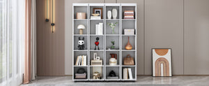 English Elm Queen Murphy Wall Bed with Hydraulic Lift and Push Pull Cabinet Storage Unit White LP000381AAK