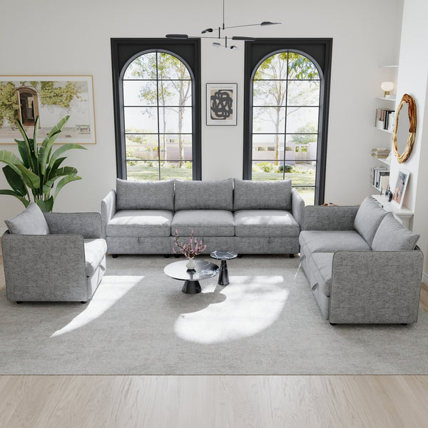 English Elm Modular Sectional Sofa - Versatile Convertible Seating With Storage, Soft Chenille, And Durability W680S00031