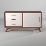 IDEAZ 1658APA Brown/ White Compact TV Console Brown & White 1658APA