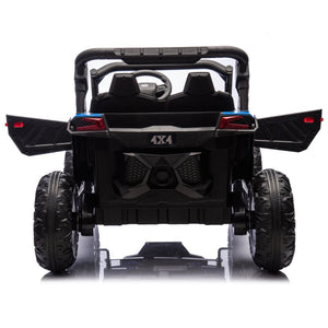 English Elm 24v Two Seat Kids Electric Utv with Parental Remote Suspension Off Road Ride On Blue W1578P184799