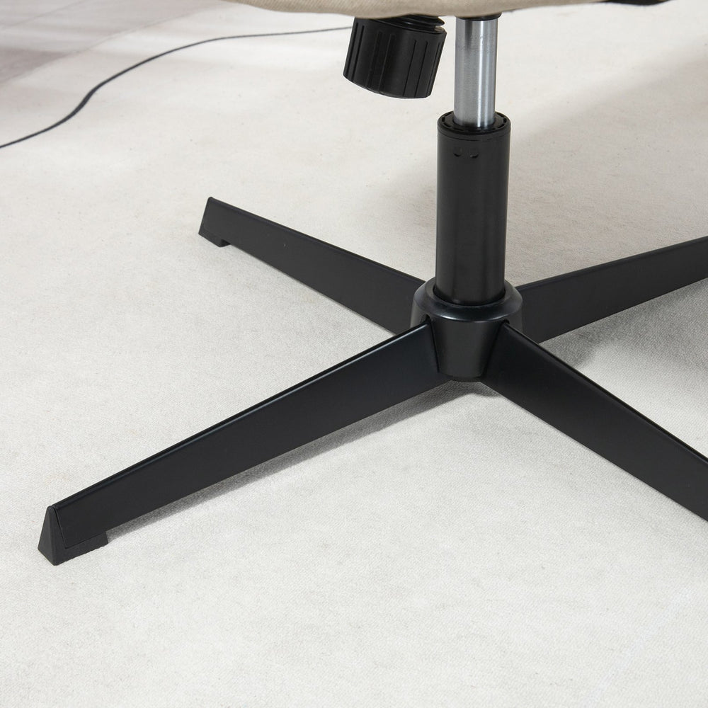 English Elm HOMCOM Wide Armless Office Chair with Breathable Linen Fabric, Thick Foam Padding, Tilt & Swivel Grey W2225P200764