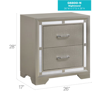 English Elm Elegant Compact Nightstand with Sleek Finish, Durable No-Assembly Design for Small Spaces and Storage Champagne 20 L x 29 W x 29 H B078118425