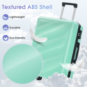 English Elm Luggage Set Three Piece Hard Shell Abs Suitcases with Spinner Wheels Tsa Lock Travel Green N730P304620F