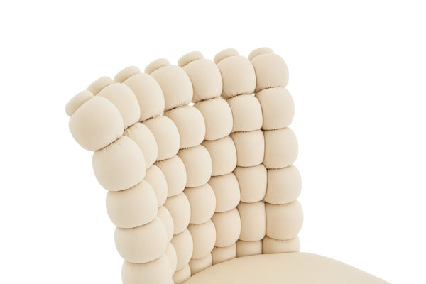 English Elm Luxury Velvet Bubble Tufted Swivel Chair Gold Frame Glam Accent Seat W3875P457865