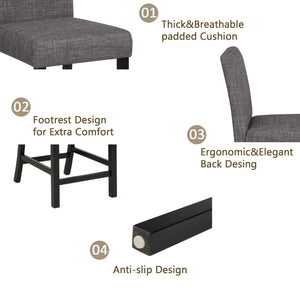 English Elm 5-Piece Counter Height Table Set With 4 Chairs - Stylish Light Grey & Black Design For Modern Dining W1998P195205