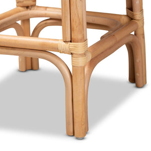 English Elm Modern Handwoven Rattan Counter Stool with Footrest for Kitchen Island Seating B2750P470025