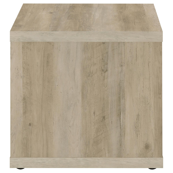 English Elm Flint Rustic Distressed Pine Square End Table - Minimalist Design, Durable Melamine Finish, Versatile Decor B062P299840