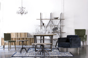 Lh Imports Kenya Large Cain Rack - Stylish Salvaged Grey Storage Solution With Durable Metal Frame & Ample Space Brown,Grey Reclaimed Pine,Metal Kna08