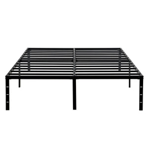 English Elm Queen Platform Bed Frame Heavy Duty Steel Slats Matte Black Modern Bedroom Base W2297P419870