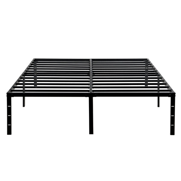 English Elm Queen Platform Bed Frame Heavy Duty Steel Slats Matte Black Modern Bedroom Base W2297P419870