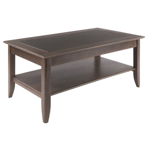 Winsome Wood Santino Coffee Table - Contemporary Oyster Gray With Stylish Inlay, Storage Shelf & Elegant Design Oyster Gray Solid ,Composite Wood 16640-winsome-wood